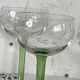 6 Alsace green footed crystal wine glasses engraved