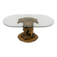 Mid-Century Modern Italian Carved Wood Base Large Curls and Leaves table