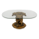 Mid-Century Modern Italian Carved Wood Base Large Curls and Leaves table