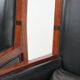 Beautiful set of 2 black cow leather Art Deco design armchairs with high back