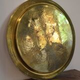 Oriental tray in engraved copper or brass