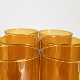 Set of 6 amber tube glasses