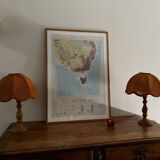 Pair of vintage wooden foot lamps