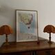 Pair of vintage wooden foot lamps