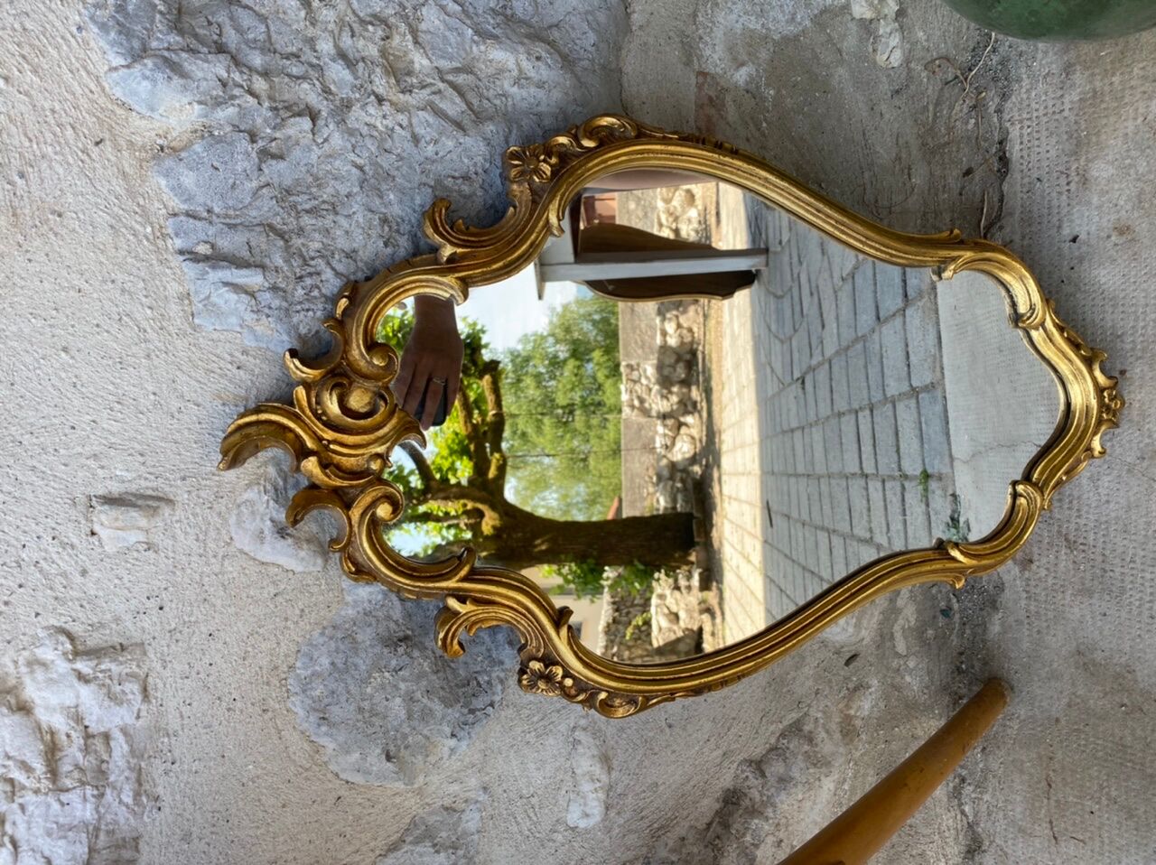 Golden baroque mirror 70x41cm