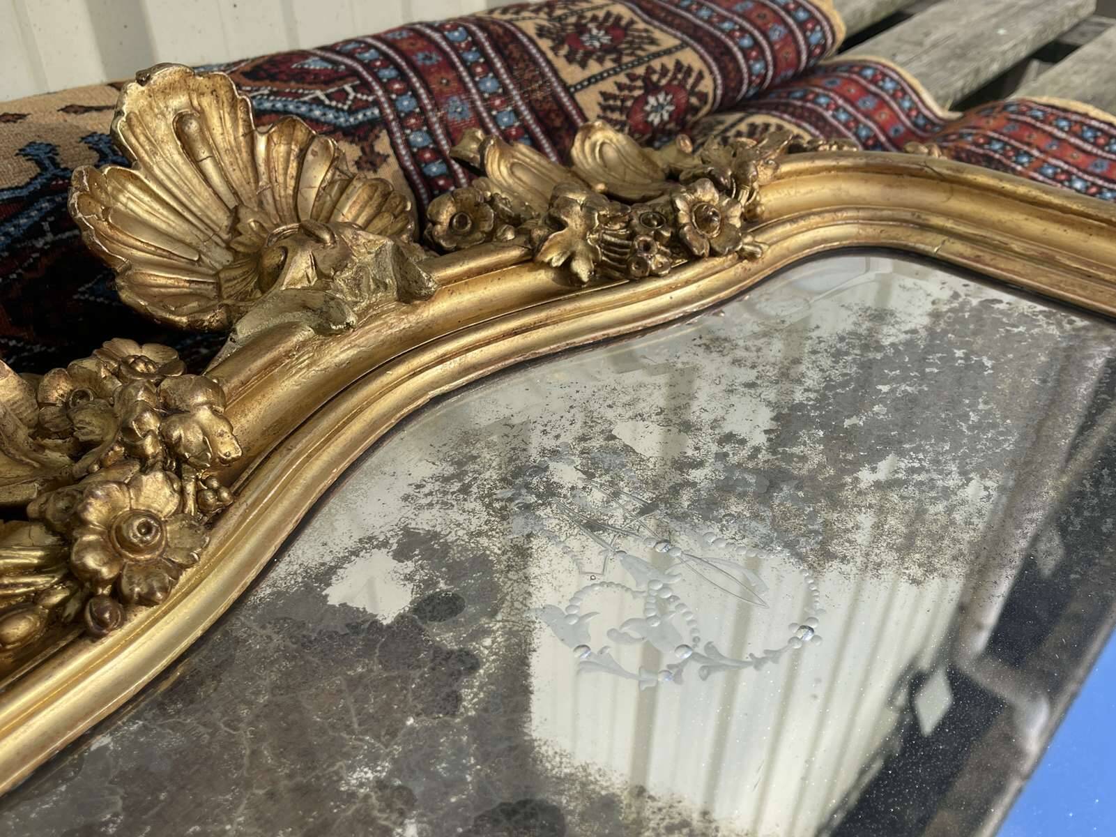 Louis XV mirror, early 19th century, restored.