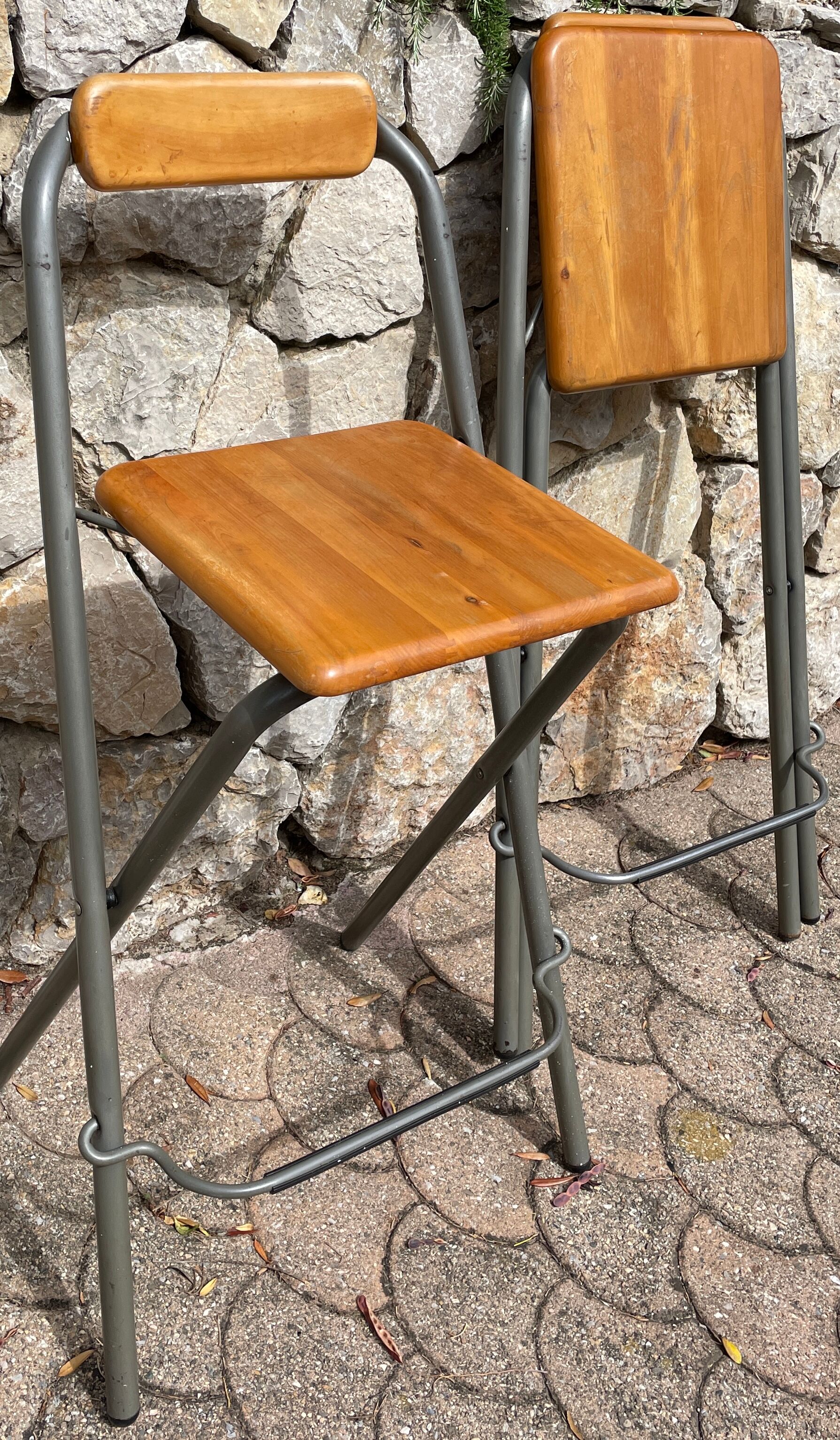 pair of vintage Ikea Dennis foldable bar chairs