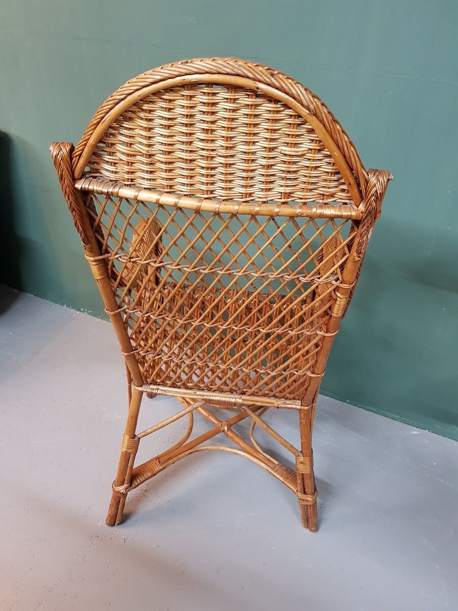 Old  Dutch Braided Wicker/Rattan Armchair.