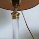 Lampe pied plexiglass et métal doré vintage