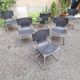 Model 920 Chairs in Chrome and Black Leather by Carlo Bartoli for T70, 1970s, Set of 6