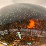 Art Deco organic mushroom bronze Murano bubble glass desk lamp