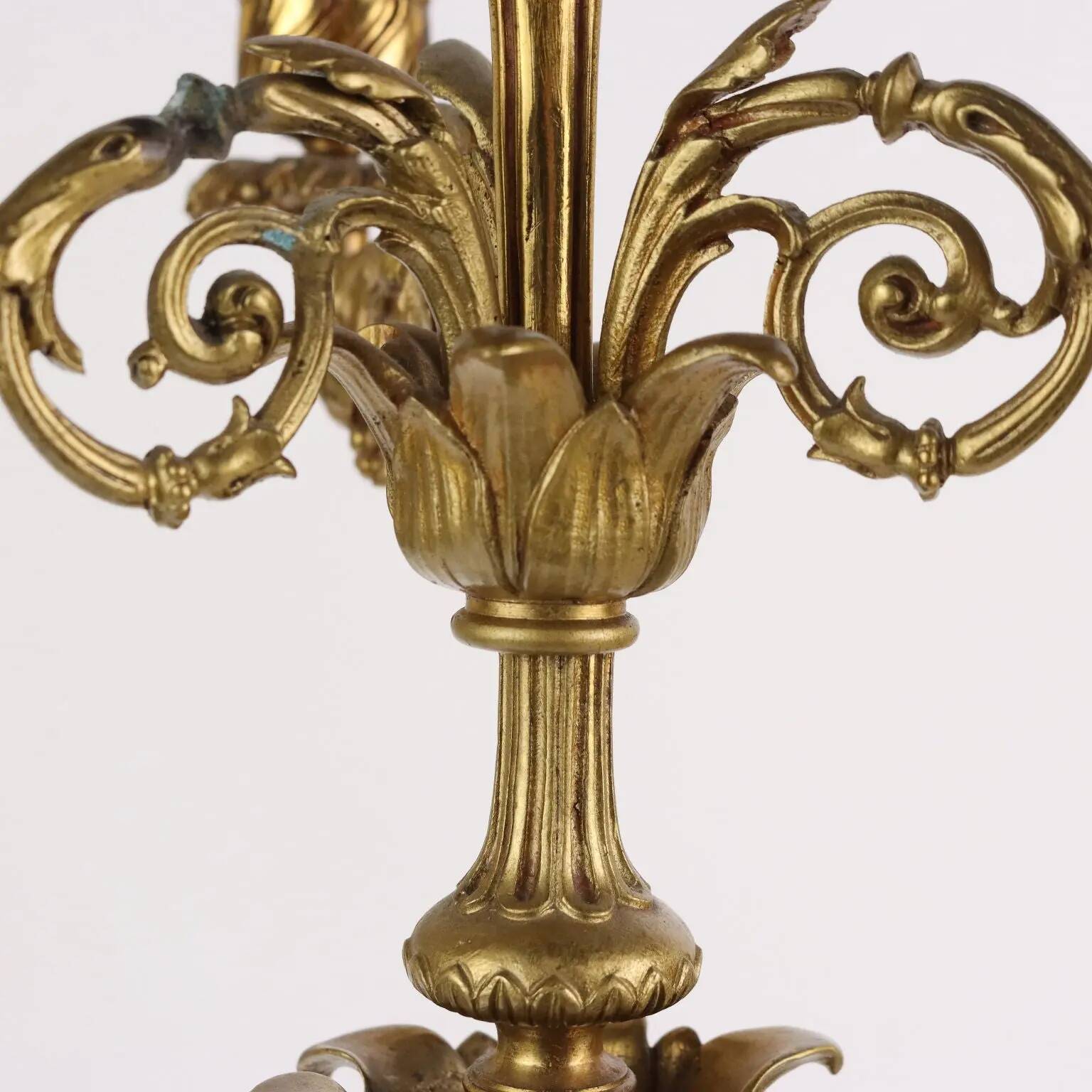 Antique candelabrum in bronze and black marble, Europe, 19th century.