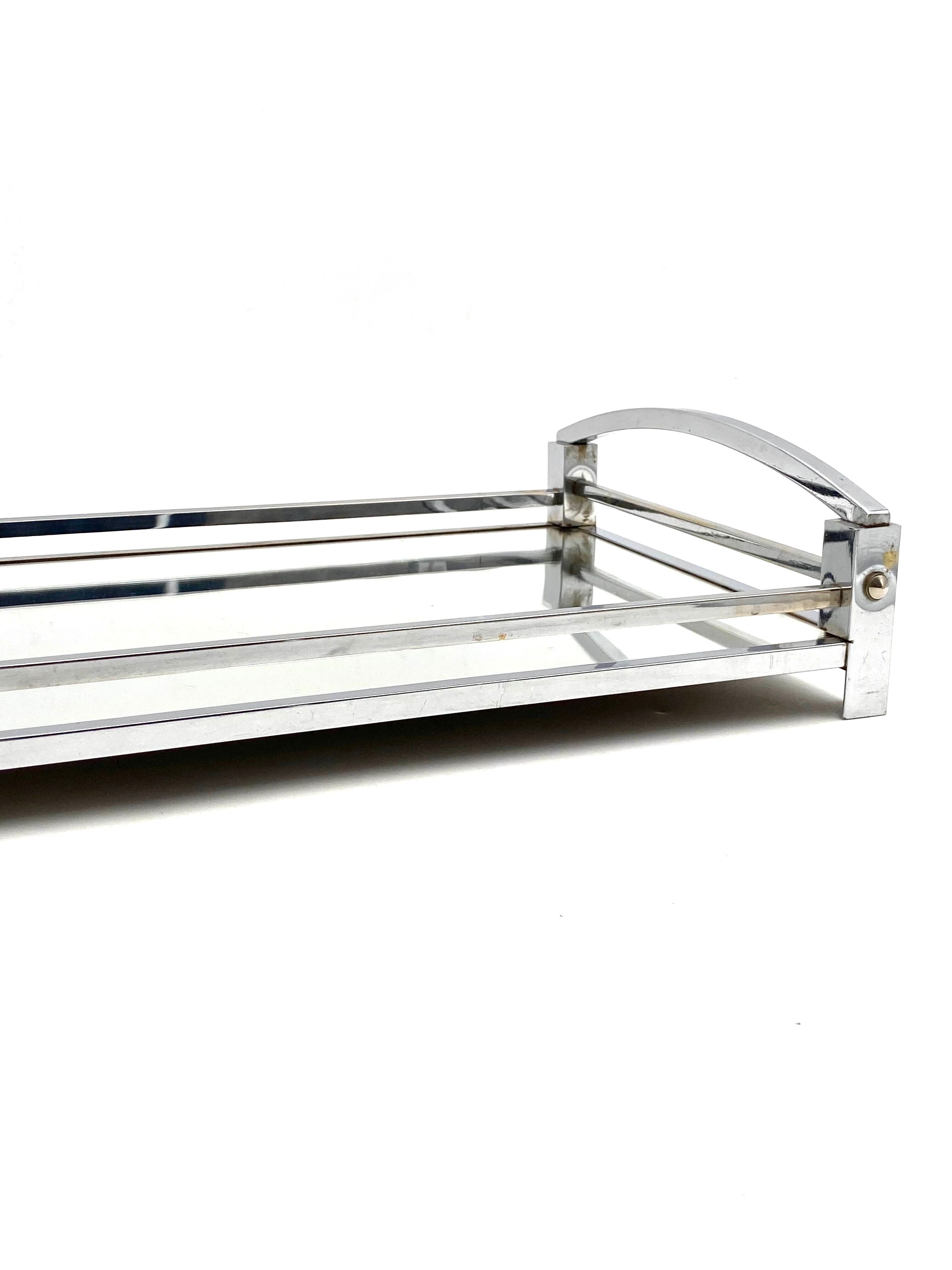 Modernist mirrored tray, France 1940 /1950