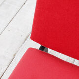 Chaise longue avec rembourrage rouge