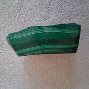 Vintage solid malachite block ashtray / Catch-all — Heavy geometric weighing 1.34 kg