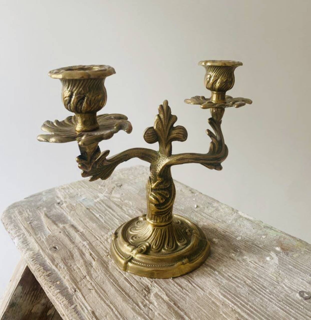 Antique brass candlestick