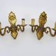 Old pair of double-light brass wall sconces. 60s
