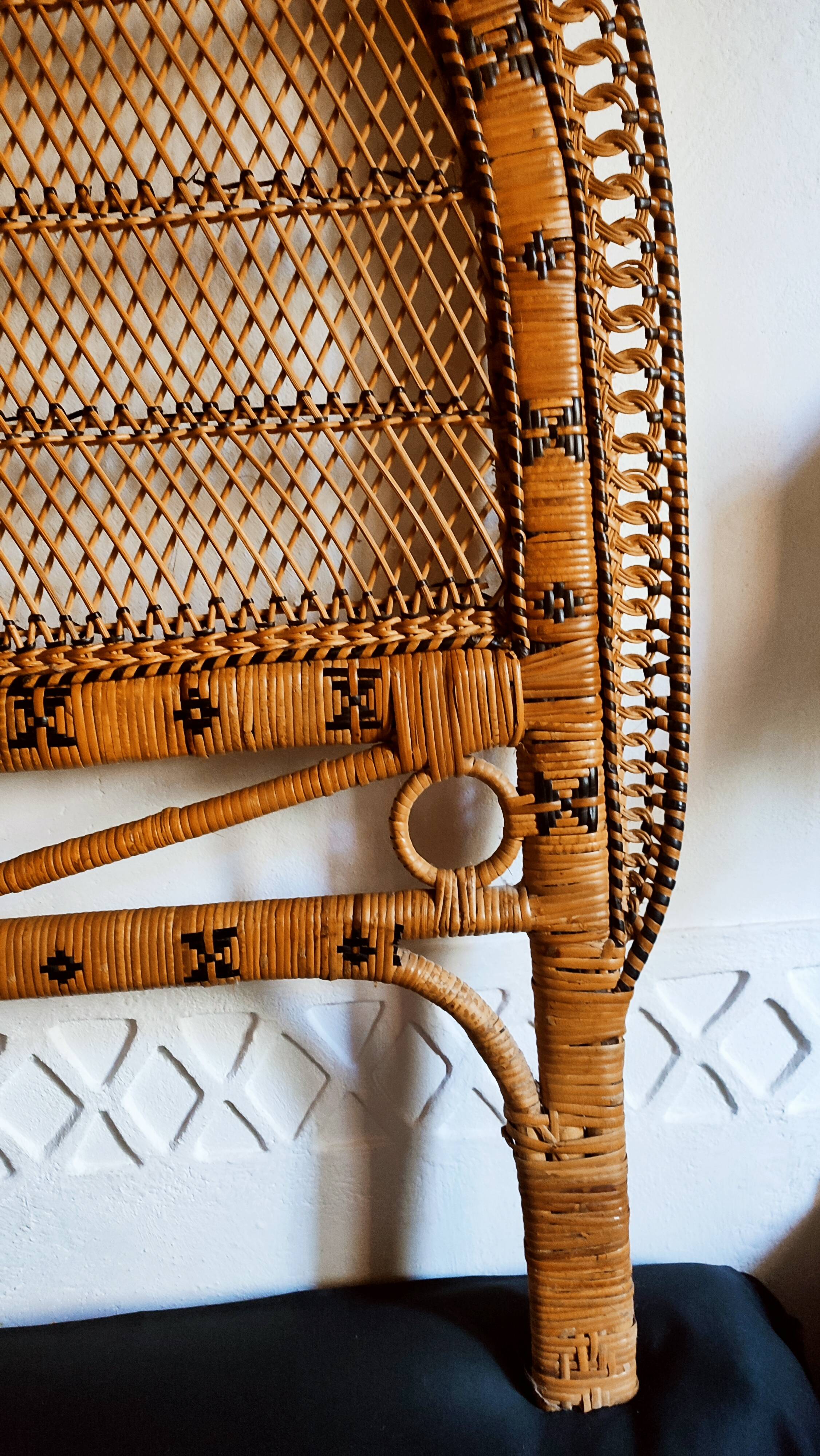 Vintage rattan headboard