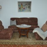 Brown corduroy modular sofa from the 70's, set of 5