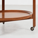 Midcentury danish trolley with 2 serving trays in teak 1960s