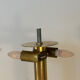 Pair of Art Deco mushroom table lamps, pink Clichy glass