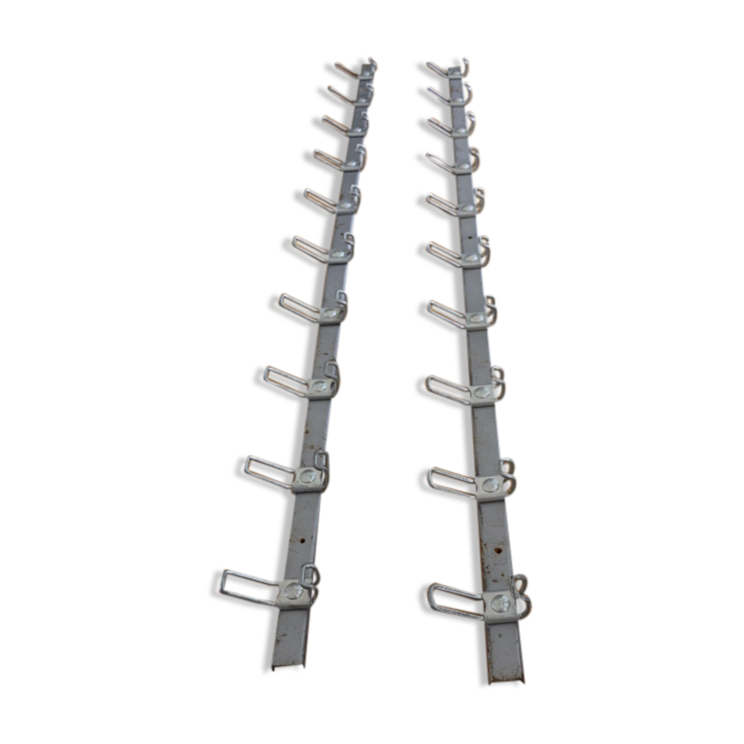 Grey school wall rack 10 hooks 1500mm