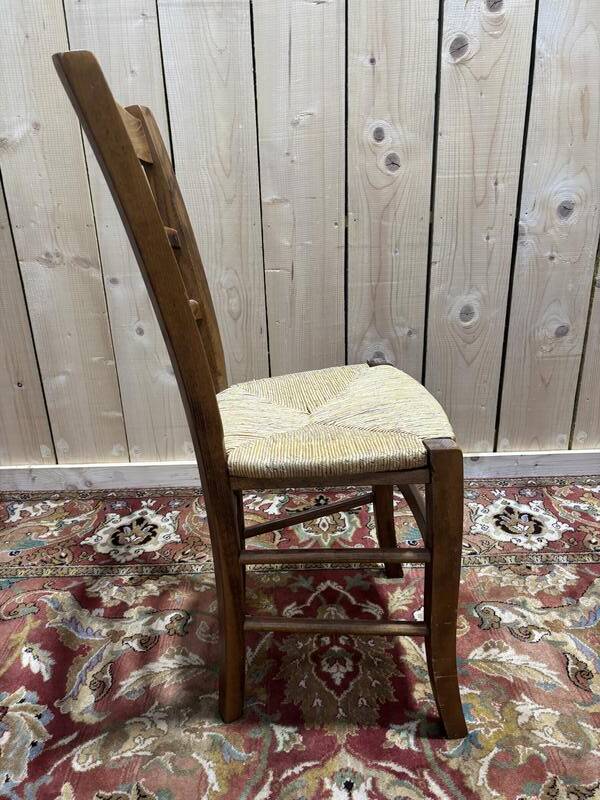 Série de 4 chaises paillées