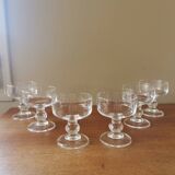Set of 6 vintage 70s crystal champagne glasses