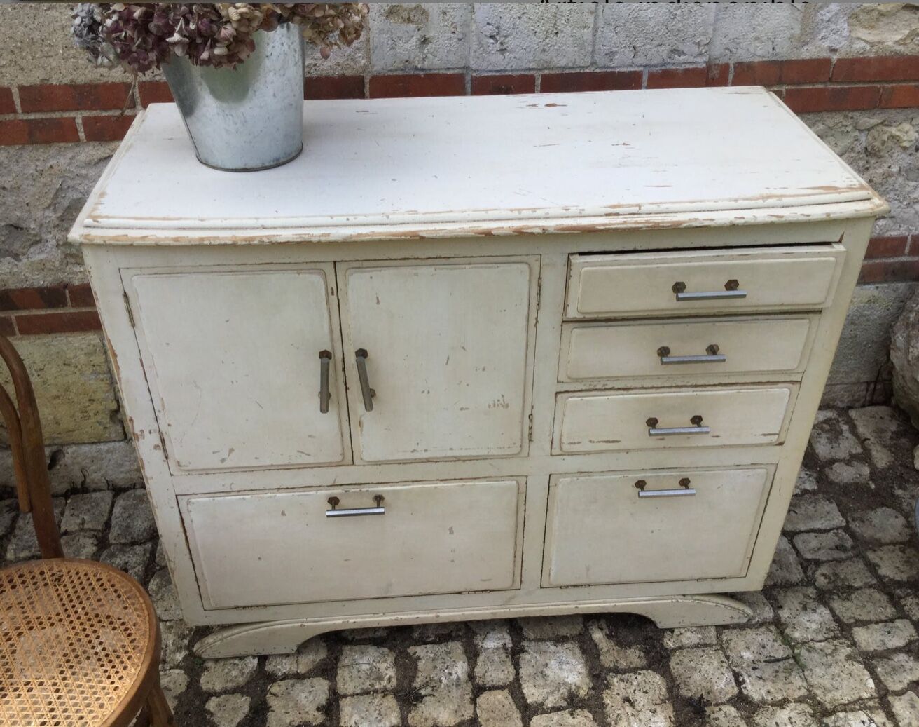 Vintage white skated buffet