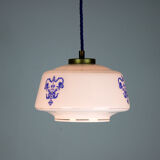 Vintage opaline glass pendant light