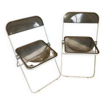 Pair of Plia folding chairs by Giancarlo Piretti for Castelli, 1970s