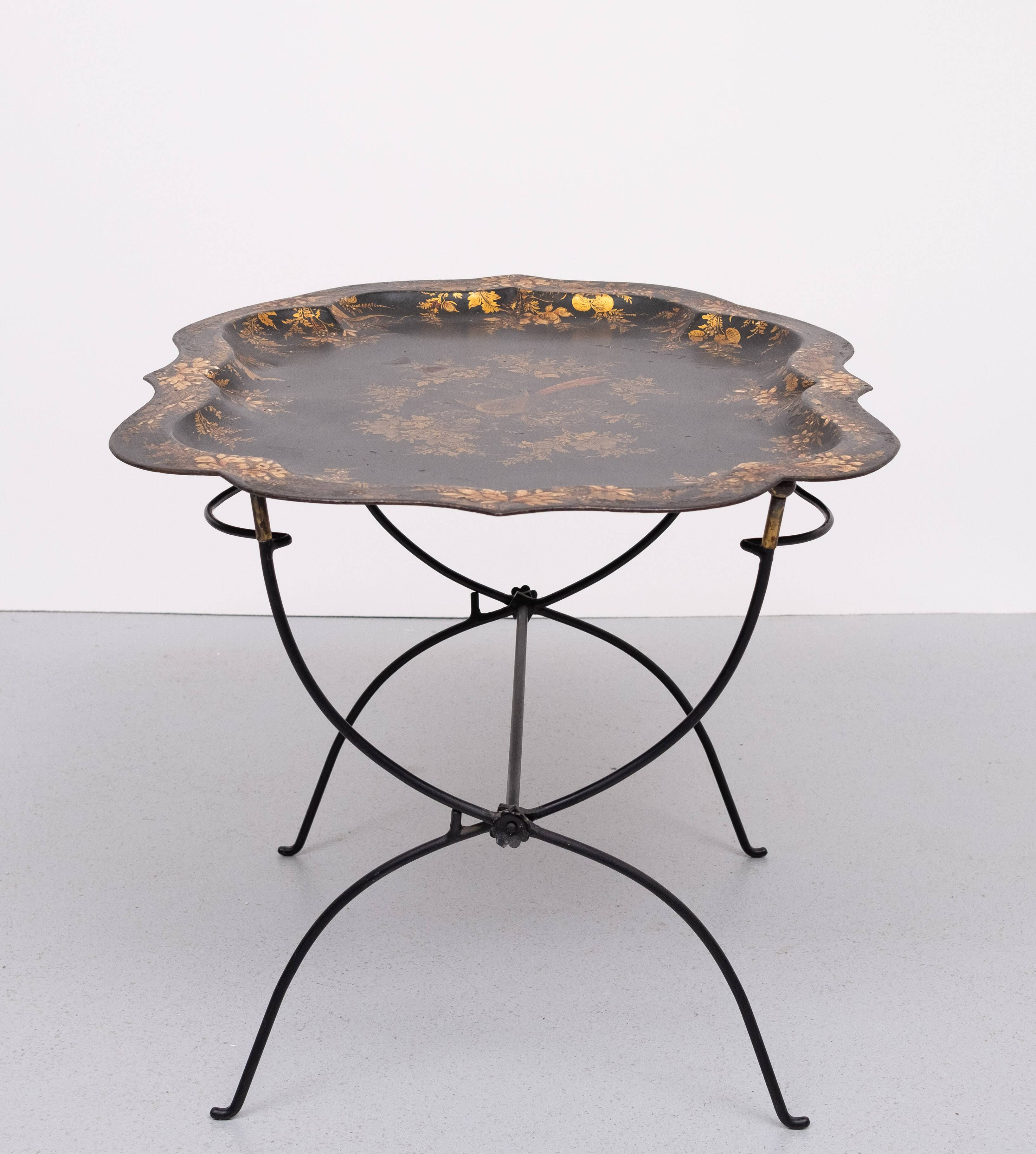 19th Century Hand painted curved Dutch Tray Table