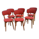 Lot de 6 chaises skai vintage rouge