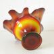 Vintage Swung Vase  Fruit Bowl Retro Red Blown Glass  Handmade Table Decor