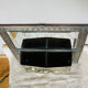 Art Nouveau mail rack in brass repelled beveled mirror early twentieth century