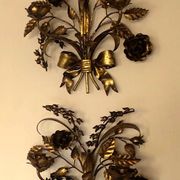 Paire de bougeoirs à double applique Hans Kögl, années 1960