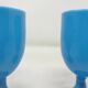 2 blue opaline glasses from Portieux