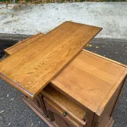 TV cabinet sideboard in solid oak with rotating top 1980