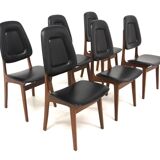Set de 6 chaises en skaï, Brødrene Sørheim, Suède, 1960