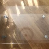 Habitat plexiglass coffee table on wheels