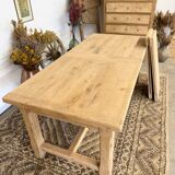 Solid oak farmhouse table with 2 central extensions