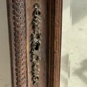 Antique mirror (right) oak wardrobe door with bevelled glass and