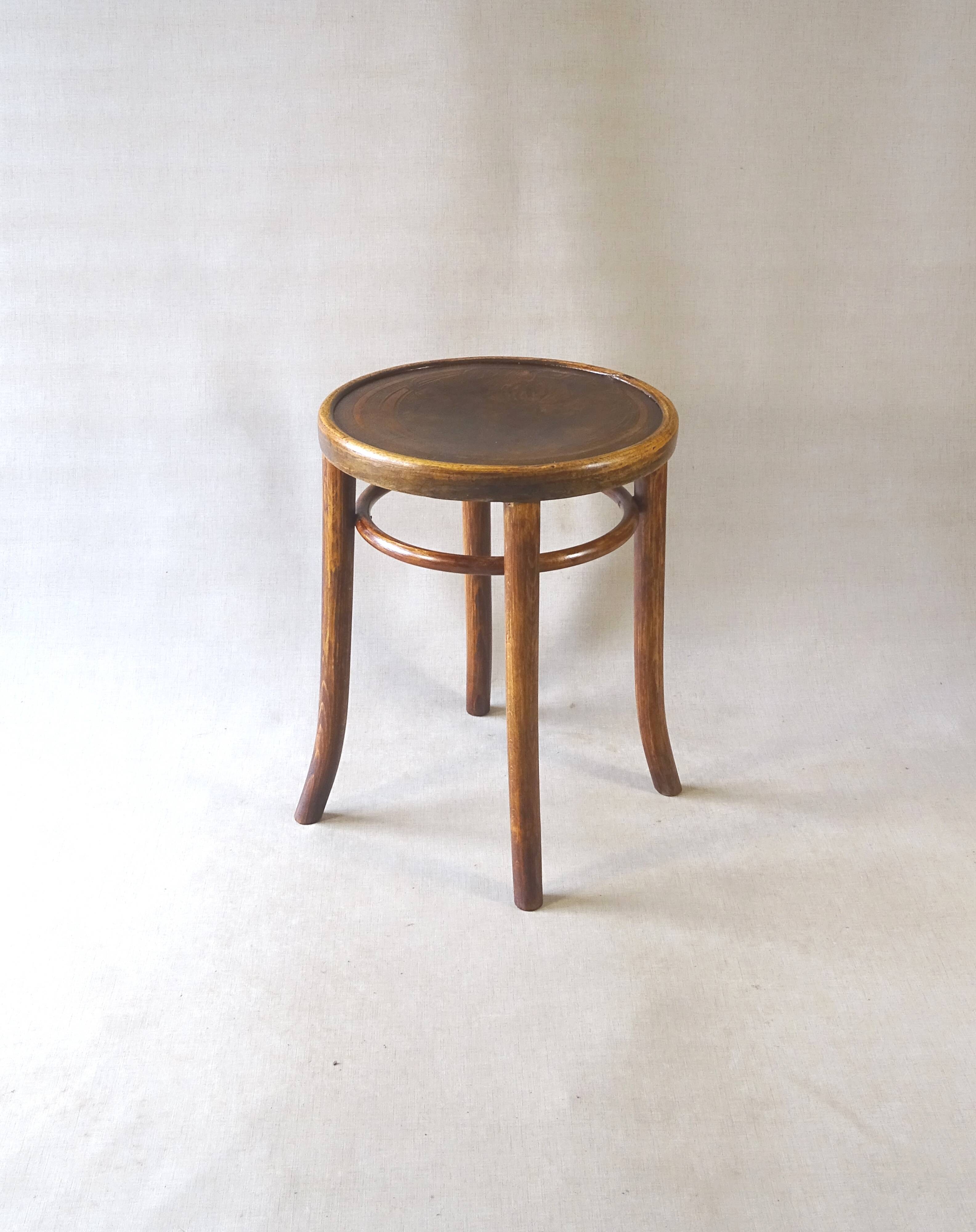 Baumann or Fischel stool, around 1930 with floral seat