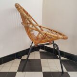 Fauteuil rotin années 60