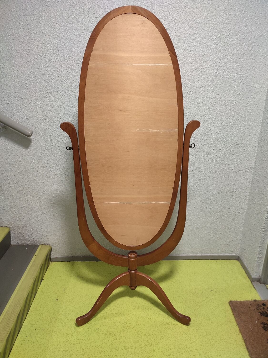 Vintage wooden tilting mirror