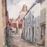 Tableau aquarelle ruelle