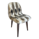 Chaise moumoute à motifs & pieds fuselés bois foncé