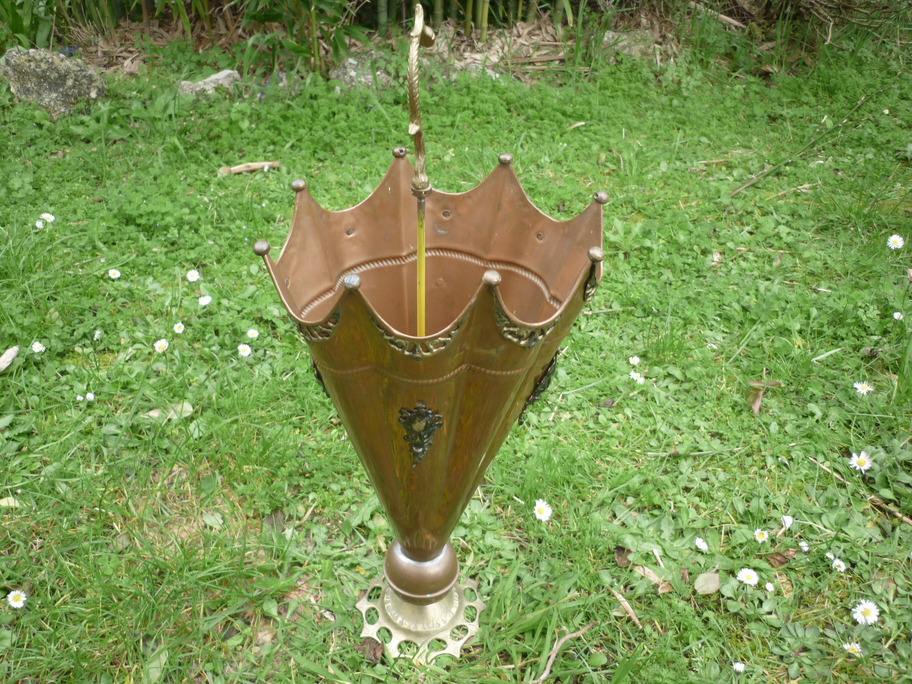 Copper and brass umbrella holder