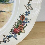 Round obernai dish in Sarreguemines earthenware, signed Loux