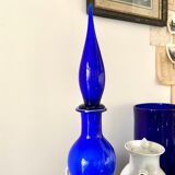 Blue opaline decanter